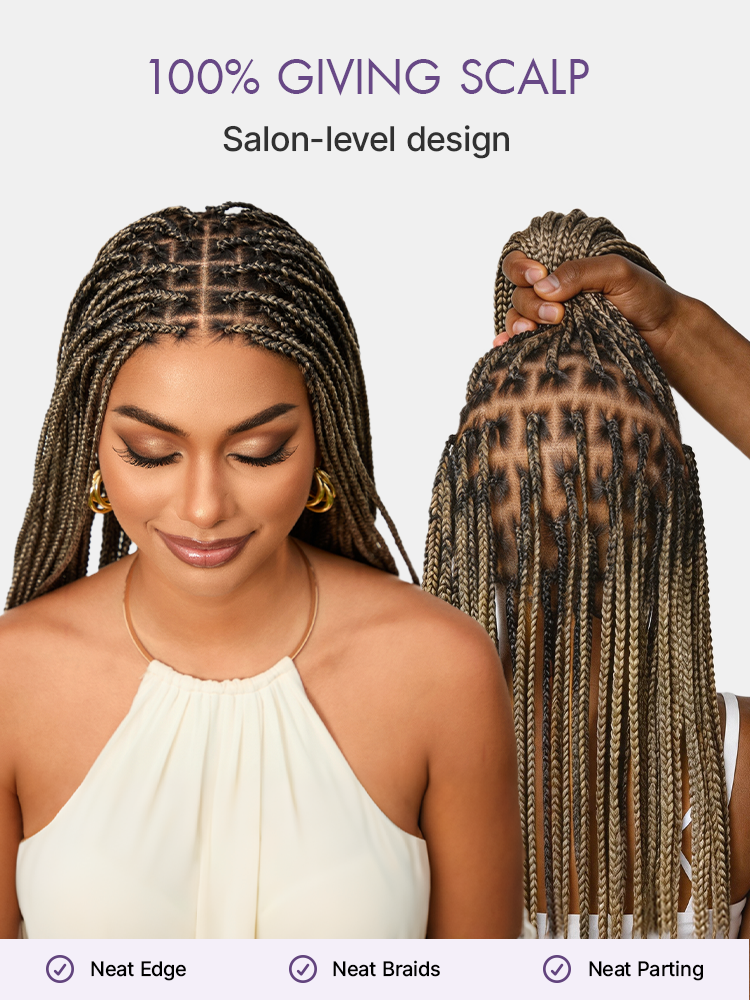 💖 Last Day: 73% 🎉 Salon Braids HD Lace Knotless Wig 💋