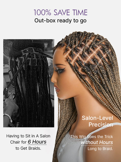 💖 Last Day: 73% 🎉 Salon Braids HD Lace Knotless Wig 💋