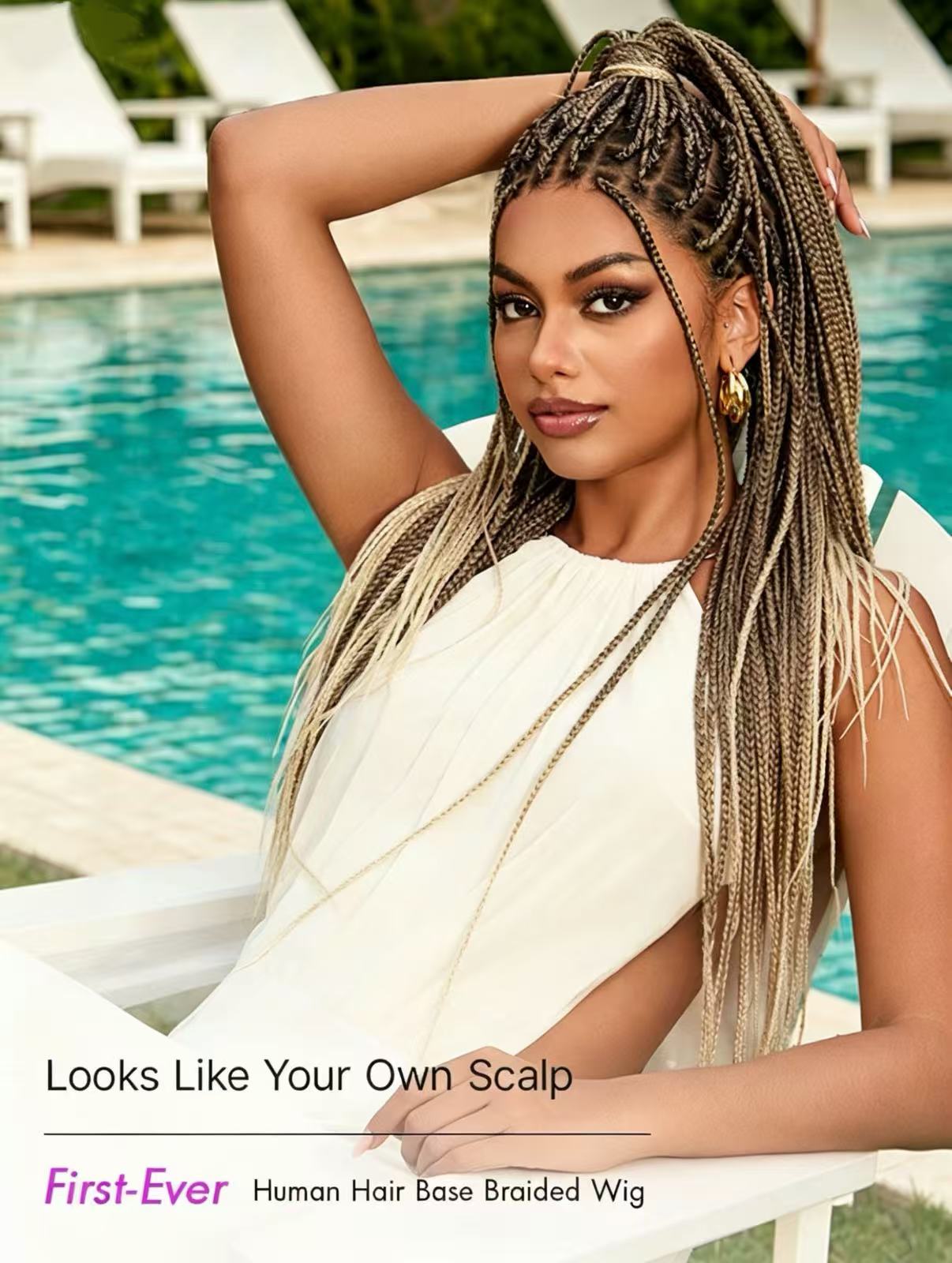 💖 Last Day: 73% 🎉 Salon Braids HD Lace Knotless Wig 💋